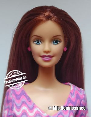2003 Avon Zig Zag / City Pretty Barbie, pink-purple / redhead #B0861