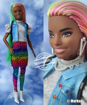 2021 Leopard Rainbow Hair Barbie AA  GRN82