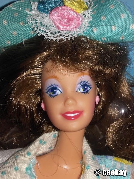 1992 Teen Talk Barbie, brunette - turquoise hat "Ich spreche mir dir"