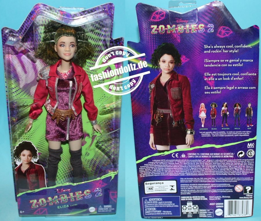 Disney Zombies 2 dolls from Mattel: Addison, Zed, Willa, Eliza and Wynter  fashion dolls
