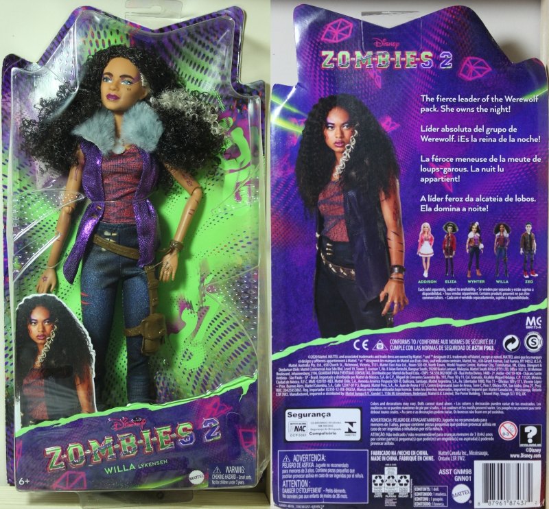 Disney Zombies 2 dolls from Mattel: Addison, Zed, Willa, Eliza and