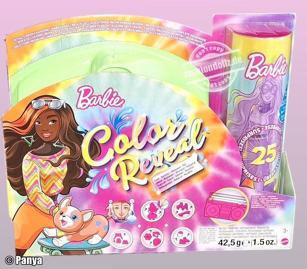 2022 Color Reveal Peel! Totally Neon Fashions Barbie, AA #HCD27