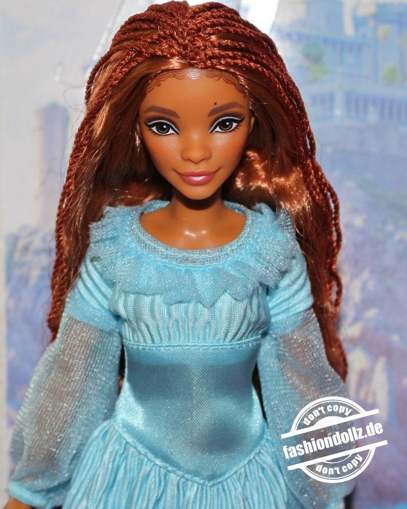 2023 Mattel Disney The little Mermaid, Ariel on land, blue dress #HLX09 