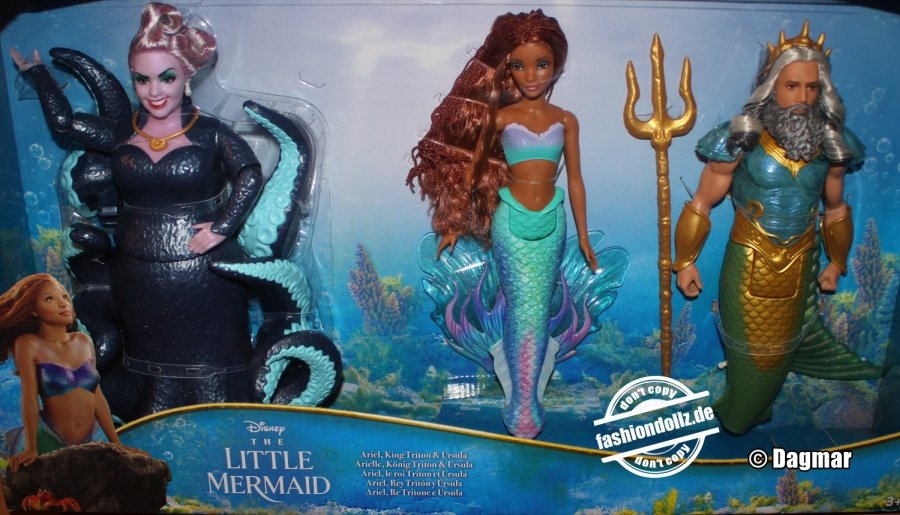 2023 Mattel Disney The little Mermaid, Giftset Arielle, Ursula & King Triton #HND28