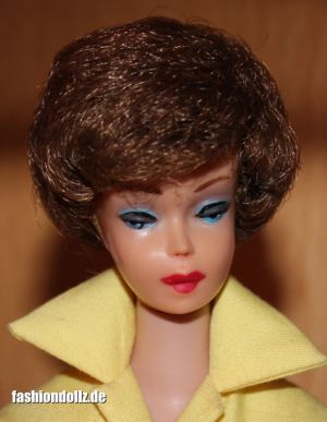 1961 Bubble Cut Barbie reverse Sidepart brunette