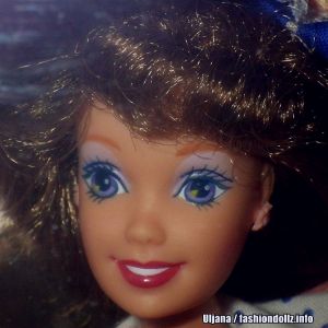1992 Teen Talk Barbie, brunette - blue hat