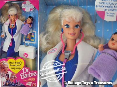 1994 Dr. Barbie Baby Set #11160 with brunette baby
