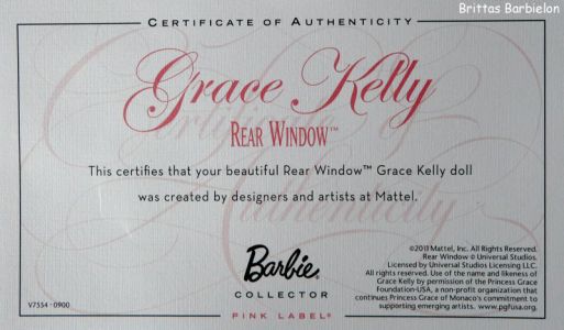 2011 Grace Kelly Barbie - Rear Window #V7554