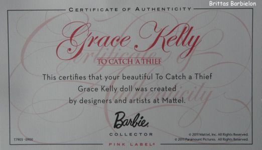 2011 Grace Kelly Barbie - To catch a thief #T7903