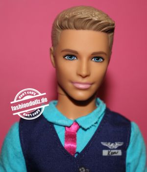 2018 Pink Passport Pilot Barbie & Flight Attendant Ken Playset #FNY33