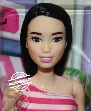 2019 Standard Fashion Barbie, pink stripe dress  FXL70