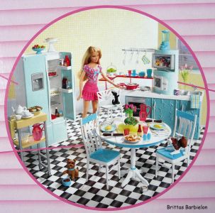 Deluxe Möbel - Barbie Esszimmer (türkis) Mattel 2006 Bild #14