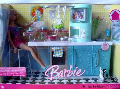Deluxe Möbel - Barbie Kitchen (türkis) Mattel 2006