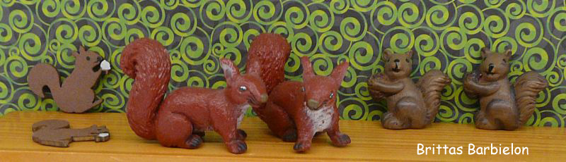 Waldtiere in Barbielon - Figuren von "Schleich", Streuteile aus Holz und Polyresin